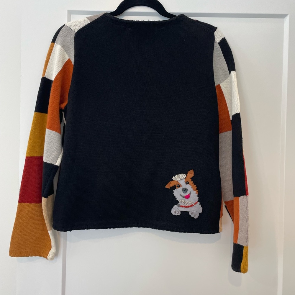 Michael Simon Patchwork Dog Lover Sweater Small P… - image 6